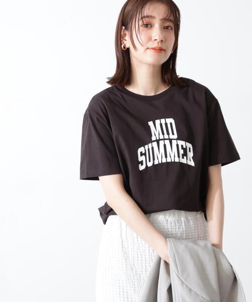 N.（N. Natural Beauty Basic）（エヌエヌナチュラルビューティーベーシック）の「◆カレッジロゴＴ（Tシャツ/カットソー・レディース・オフホワイト/チャコールグレー/モカ・MEDIUM）」の21枚目の写真