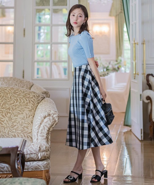 QUEENS COURT（クイーンズコート）の「ラメパフニット≪手洗い可能≫（ニット/セーター・レディース・ブルー/ピンク/ホワイト/ブラック/グレー・M）」の14枚目の写真