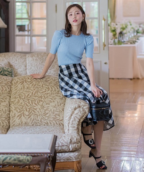 QUEENS COURT（クイーンズコート）の「ラメパフニット≪手洗い可能≫（ニット/セーター・レディース・ブルー/ピンク/ホワイト/ブラック/グレー・M）」の15枚目の写真