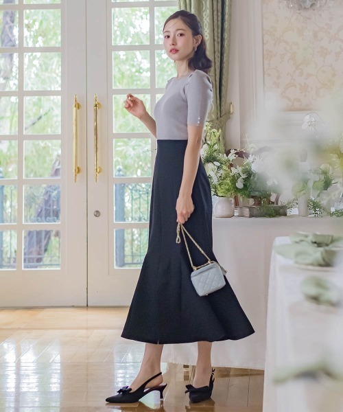QUEENS COURT（クイーンズコート）の「ラメパフニット≪手洗い可能≫（ニット/セーター・レディース・ブルー/ピンク/ホワイト/ブラック/グレー・M）」の20枚目の写真
