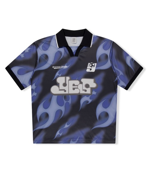 さらに100円引き◆YESEYESEE◆Y.E.S Flame Football Jersey YESEYESEE（イエスアイシー）の「Y.E.S Flame Football Jersey