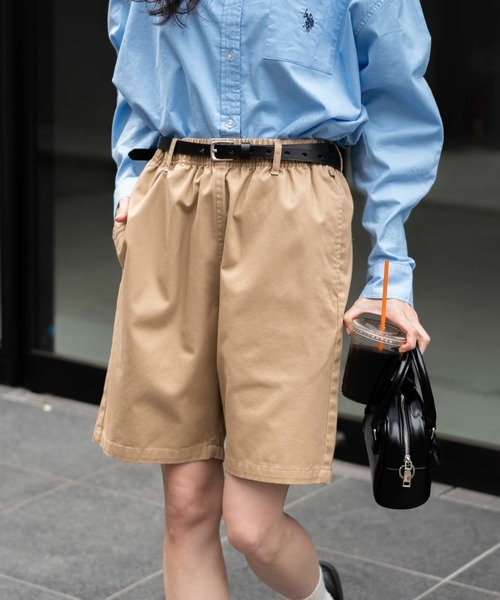 WEGO（ウィゴー）の「WEGO/リラックスイージーショーツ（チノパンツ・メンズ・ホワイト/ダークグレー/ライトインディゴブルー/オリーブ/ブラック/ベージュ/グレー系その他/レッド系その他/ブルー系その他・SMALL/MEDIUM/LARGE）」の5枚目の写真