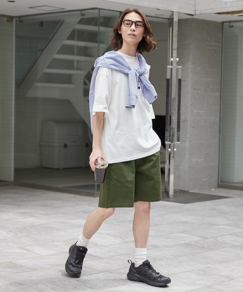 WEGO（ウィゴー）の「WEGO/リラックスイージーショーツ（チノパンツ・メンズ・ホワイト/ダークグレー/ライトインディゴブルー/オリーブ/ブラック/ベージュ/グレー系その他/レッド系その他/ブルー系その他・SMALL/MEDIUM/LARGE）」の13枚目の写真