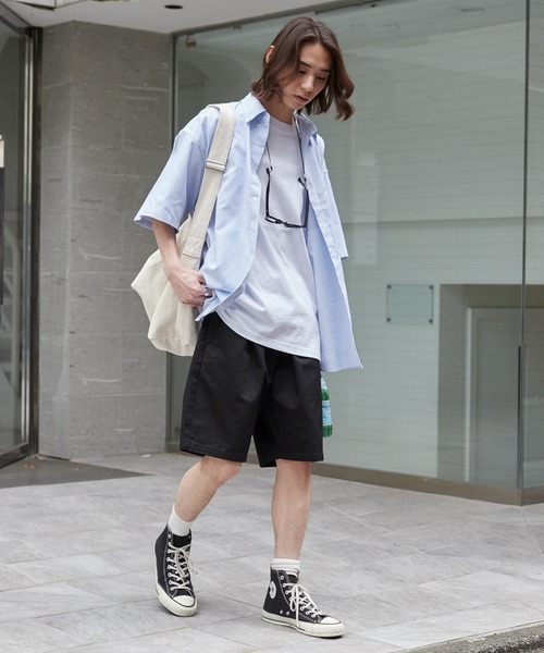 WEGO（ウィゴー）の「WEGO/リラックスイージーショーツ（チノパンツ・メンズ・ホワイト/ダークグレー/ライトインディゴブルー/オリーブ/ブラック/ベージュ/グレー系その他/レッド系その他/ブルー系その他・SMALL/MEDIUM/LARGE）」の21枚目の写真