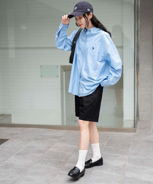 WEGO（ウィゴー）の「WEGO/リラックスイージーショーツ（チノパンツ・メンズ・ホワイト/ダークグレー/ライトインディゴブルー/オリーブ/ブラック/ベージュ/グレー系その他/レッド系その他/ブルー系その他・SMALL/MEDIUM/LARGE）」の20枚目の写真