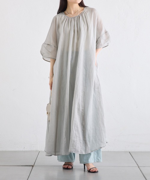 PUAL CE CIN（ピュアルセシン）の「ラミーワンピース（ワンピース・レディース・ブルー/ライトグレー/ブラック・FREE）」の4枚目の写真