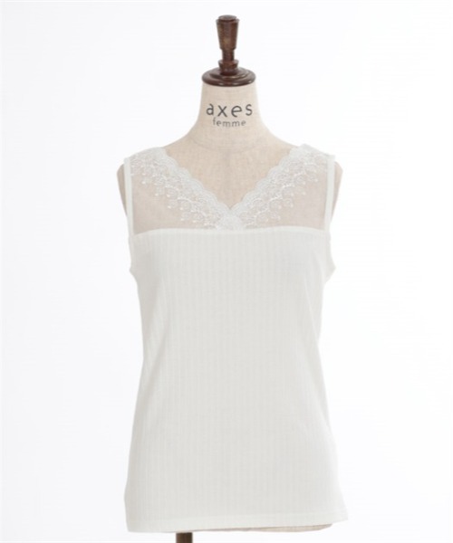 axes femme（アクシーズファム）の「吸水速乾レースタンク（タンクトップ・レディース・サックスブルー/ブラック/キナリ/ピンク/グリーン・FREE）」の12枚目の写真