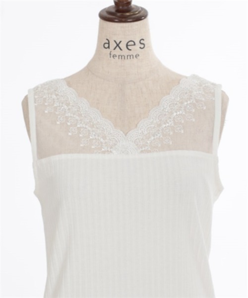 axes femme（アクシーズファム）の「吸水速乾レースタンク（タンクトップ・レディース・サックスブルー/ブラック/キナリ/ピンク/グリーン・FREE）」の9枚目の写真