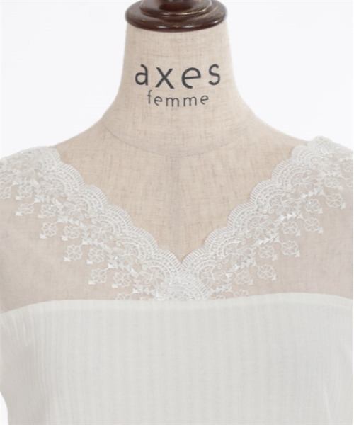 axes femme（アクシーズファム）の「吸水速乾レースタンク（タンクトップ・レディース・サックスブルー/ブラック/キナリ/ピンク/グリーン・FREE）」の7枚目の写真