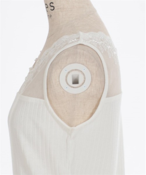 axes femme（アクシーズファム）の「吸水速乾レースタンク（タンクトップ・レディース・サックスブルー/ブラック/キナリ/ピンク/グリーン・FREE）」の6枚目の写真