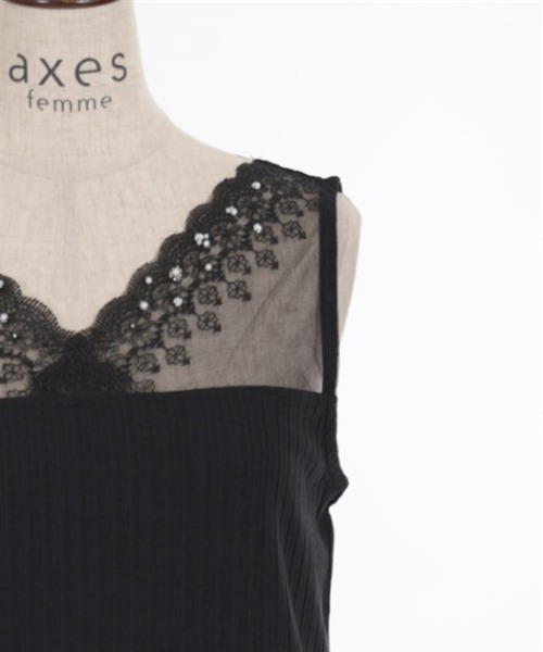 axes femme（アクシーズファム）の「吸水速乾レースタンク（タンクトップ・レディース・サックスブルー/ブラック/キナリ/ピンク/グリーン・FREE）」の22枚目の写真
