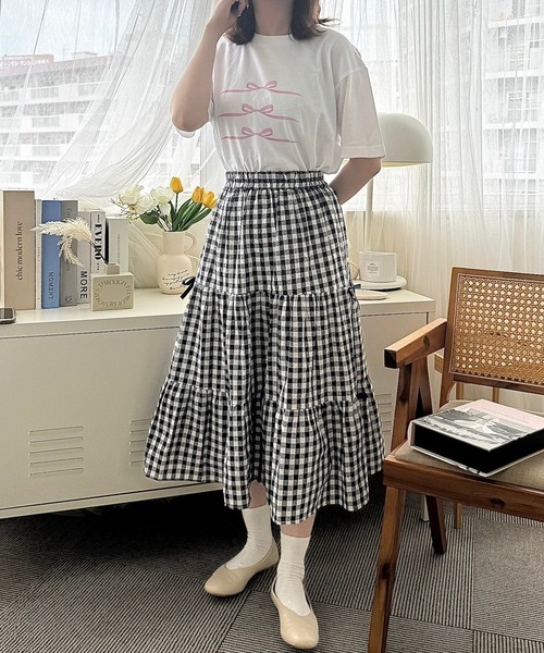 cuorequal（クオレコール）の「PINKリボンプリント半袖Ｔシャツ（Tシャツ/カットソー・レディース・ホワイト・LARGE/MEDIUM）」の10枚目の写真