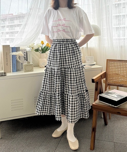 cuorequal（クオレコール）の「PINKリボンプリント半袖Ｔシャツ（Tシャツ/カットソー・レディース・ホワイト・LARGE/MEDIUM）」の11枚目の写真