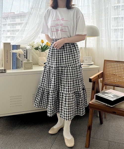 cuorequal（クオレコール）の「PINKリボンプリント半袖Ｔシャツ（Tシャツ/カットソー・レディース・ホワイト・LARGE/MEDIUM）」の12枚目の写真