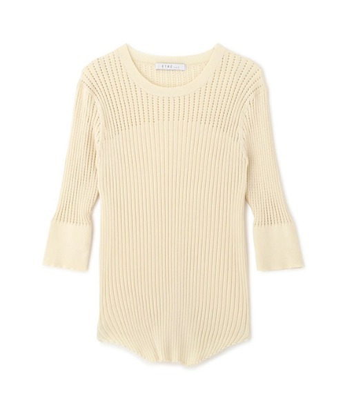 ETRE TOKYO（エトレトウキョウ）の「ハーフスリーブリブメッシュニット