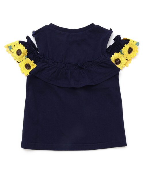 apres les cours(アプレレクール)の「【WEB限定】ひまわりレースオフショルTシャツ(Tシャツ/カットソー・キッズ・ネイビー/イエロー・80/90/100/110/120/130/140)」の6枚目の写真
