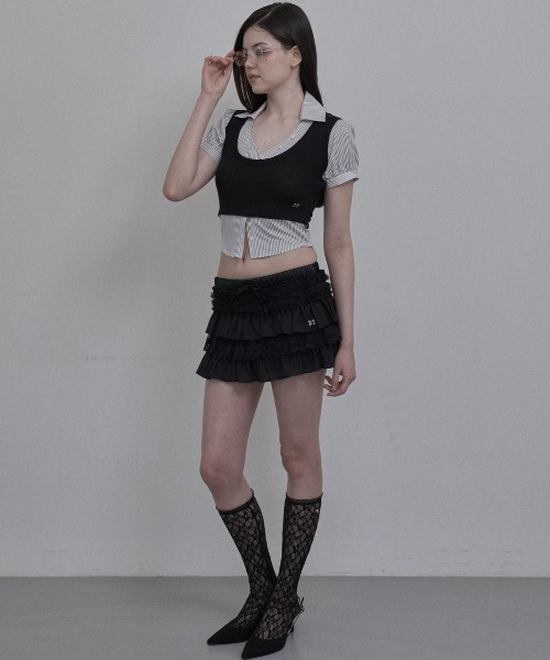 SETUP-EXE★韓国★人気★SIDE BEADS PANTS 2色 SETUP-EXE】STUDDED HEART BELT | OUR BRAND,SETUP-EXE
