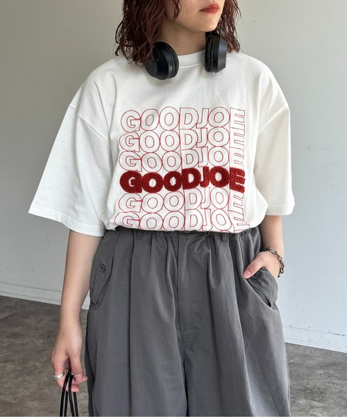 CPCM（シーピーシーエム）の「レタリングサガラ刺繍T（Tシャツ/カットソー・レディース・ブラック/ホワイト/ネイビー/グレー/グリーン/ホワイト系その他・MEDIUM/LARGE）」の2枚目の写真