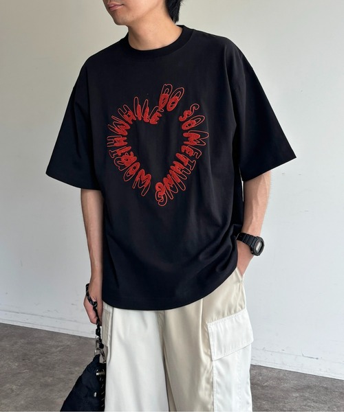 CPCM（シーピーシーエム）の「レタリングサガラ刺繍T（Tシャツ/カットソー・レディース・ブラック/ホワイト/ネイビー/グレー/グリーン/ホワイト系その他・MEDIUM/LARGE）」の3枚目の写真