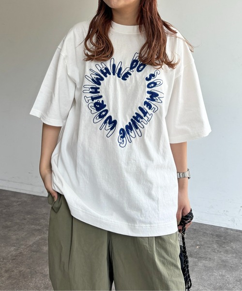CPCM（シーピーシーエム）の「レタリングサガラ刺繍T（Tシャツ/カットソー・レディース・ブラック/ホワイト/ネイビー/グレー/グリーン/ホワイト系その他・MEDIUM/LARGE）」の17枚目の写真