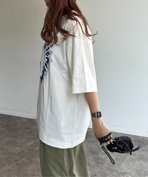 CPCM（シーピーシーエム）の「レタリングサガラ刺繍T（Tシャツ/カットソー・レディース・ブラック/ホワイト/ネイビー/グレー/グリーン/ホワイト系その他・MEDIUM/LARGE）」の16枚目の写真