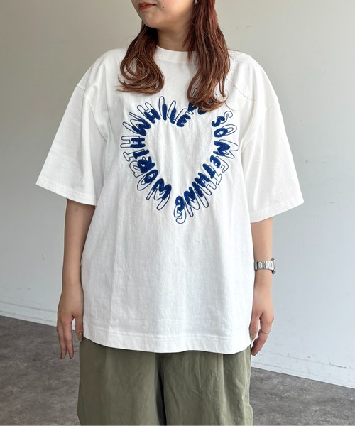 CPCM（シーピーシーエム）の「レタリングサガラ刺繍T（Tシャツ/カットソー・レディース・ブラック/ホワイト/ネイビー/グレー/グリーン/ホワイト系その他・MEDIUM/LARGE）」の7枚目の写真