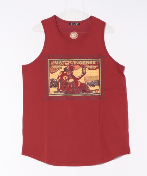チャイハネ（チャイハネ）の「【チャイハネ】マッチ香プリントMEN'Sタンクトップ（タンクトップ・メンズ・ブラック/カーキ/オフホワイト/ブラウン/グリーン/レッド/ネイビー/オレンジ/ライトベージュ/ブルー系その他/ホワイト/レッド系その他・FREE）」の10枚目の写真