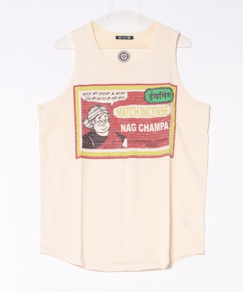 チャイハネ（チャイハネ）の「【チャイハネ】マッチ香プリントMEN'Sタンクトップ（タンクトップ・メンズ・ブラック/カーキ/オフホワイト/ブラウン/グリーン/レッド/ネイビー/オレンジ/ライトベージュ/ブルー系その他/ホワイト/レッド系その他・FREE）」の3枚目の写真