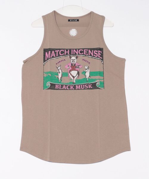 チャイハネ（チャイハネ）の「【チャイハネ】マッチ香プリントMEN'Sタンクトップ（タンクトップ・メンズ・ブラック/カーキ/オフホワイト/ブラウン/グリーン/レッド/ネイビー/オレンジ/ライトベージュ/ブルー系その他/ホワイト/レッド系その他・FREE）」の5枚目の写真