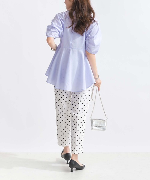 PICCIN（ピッチン）の「【WEB限定】ラグラン切り替えフリルブラウス（シャツ/ブラウス・レディース・オフホワイト/ブラック/サックスブルー・M/L）」の21枚目の写真