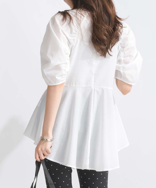 PICCIN（ピッチン）の「【WEB限定】ラグラン切り替えフリルブラウス（シャツ/ブラウス・レディース・オフホワイト/ブラック/サックスブルー・M/L）」の18枚目の写真