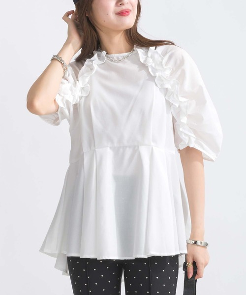 PICCIN（ピッチン）の「【WEB限定】ラグラン切り替えフリルブラウス（シャツ/ブラウス・レディース・オフホワイト/ブラック/サックスブルー・M/L）」の20枚目の写真