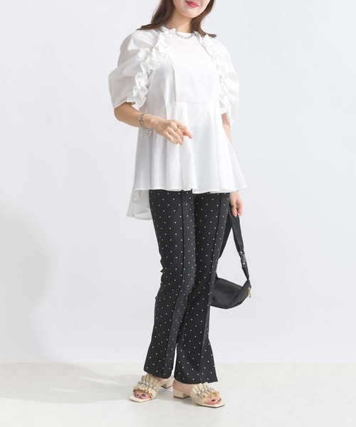 PICCIN（ピッチン）の「【WEB限定】ラグラン切り替えフリルブラウス（シャツ/ブラウス・レディース・オフホワイト/ブラック/サックスブルー・M/L）」の17枚目の写真