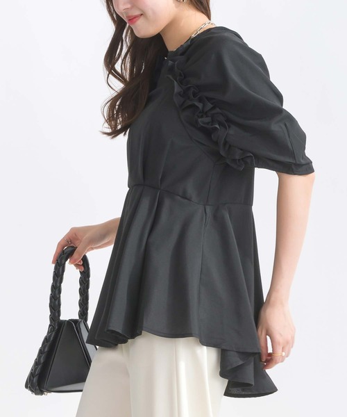 PICCIN（ピッチン）の「【WEB限定】ラグラン切り替えフリルブラウス（シャツ/ブラウス・レディース・オフホワイト/ブラック/サックスブルー・M/L）」の13枚目の写真