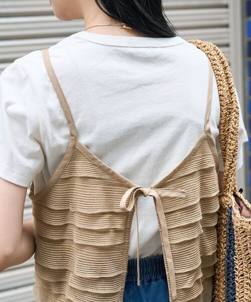 セール】カットメッシュ 2wayフリル キャミビスチェ