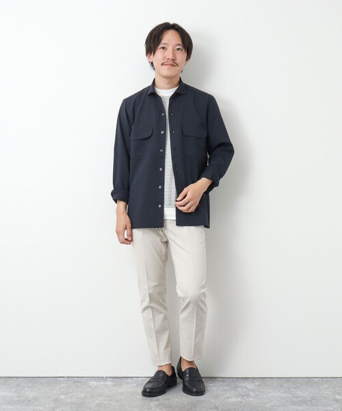 NOLLEY’S（ノーリーズ）の「吸水速乾ワンピースカラーフラップポケットシャツ（シャツ/ブラウス・メンズ・チャコールグレー/ベージュ/ダークネイビー・S/L/M）」の8枚目の写真