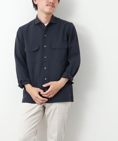 NOLLEY’S（ノーリーズ）の「吸水速乾ワンピースカラーフラップポケットシャツ（シャツ/ブラウス・メンズ・チャコールグレー/ベージュ/ダークネイビー・S/L/M）」の10枚目の写真