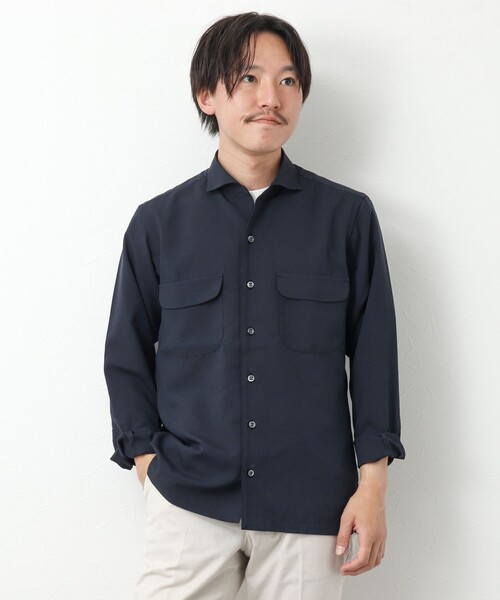 NOLLEY’S（ノーリーズ）の「吸水速乾ワンピースカラーフラップポケットシャツ（シャツ/ブラウス・メンズ・チャコールグレー/ベージュ/ダークネイビー・S/L/M）」の11枚目の写真