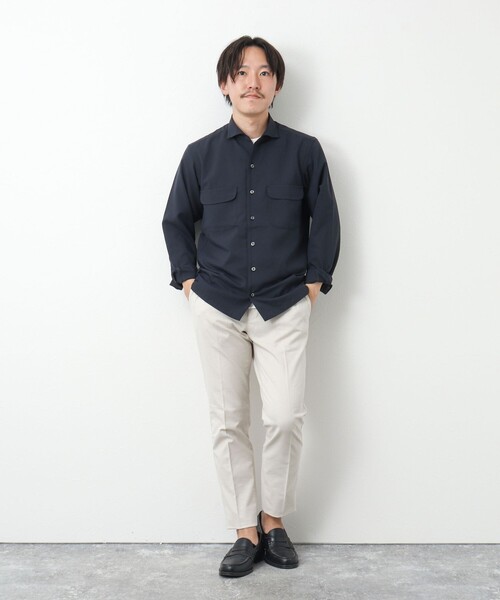 NOLLEY’S（ノーリーズ）の「吸水速乾ワンピースカラーフラップポケットシャツ（シャツ/ブラウス・メンズ・チャコールグレー/ベージュ/ダークネイビー・S/L/M）」の14枚目の写真