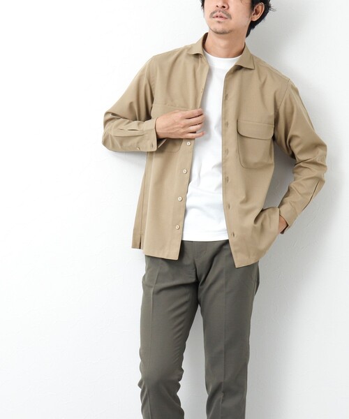 NOLLEY’S（ノーリーズ）の「吸水速乾ワンピースカラーフラップポケットシャツ（シャツ/ブラウス・メンズ・チャコールグレー/ベージュ/ダークネイビー・S/L/M）」の18枚目の写真