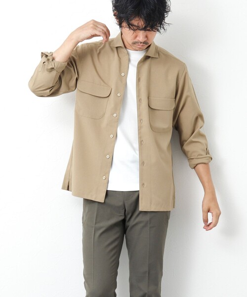 NOLLEY’S（ノーリーズ）の「吸水速乾ワンピースカラーフラップポケットシャツ（シャツ/ブラウス・メンズ・チャコールグレー/ベージュ/ダークネイビー・S/L/M）」の19枚目の写真