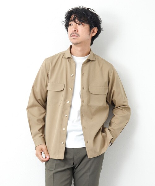 NOLLEY’S（ノーリーズ）の「吸水速乾ワンピースカラーフラップポケットシャツ（シャツ/ブラウス・メンズ・チャコールグレー/ベージュ/ダークネイビー・S/L/M）」の20枚目の写真