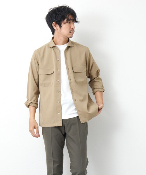 NOLLEY’S（ノーリーズ）の「吸水速乾ワンピースカラーフラップポケットシャツ（シャツ/ブラウス・メンズ・チャコールグレー/ベージュ/ダークネイビー・S/L/M）」の21枚目の写真