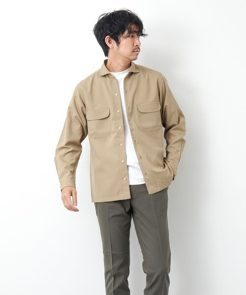 NOLLEY’S（ノーリーズ）の「吸水速乾ワンピースカラーフラップポケットシャツ（シャツ/ブラウス・メンズ・チャコールグレー/ベージュ/ダークネイビー・S/L/M）」の22枚目の写真