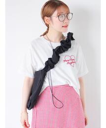 ehka sopo | ワンポイントハート刺繍Tシャツ(Tシャツ/カットソー)