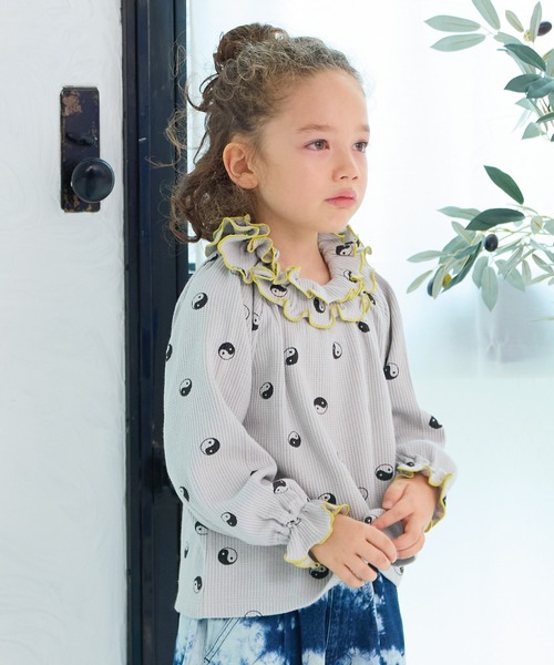 HOGAN RANCH WEAR（ホーガンランチウエア）の「ワッフルダブルカラーカットソー（Tシャツ/カットソー・キッズ・ラベンダー/ミント/ライトグレー/オフホワイト・80/90/100/110/120/130/140/150）」の2枚目の写真