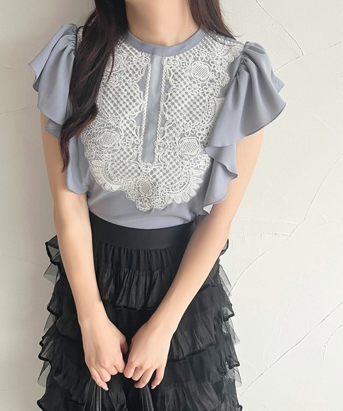apres jour(アプレジュール)の「スクエアヨークブラウス【ZOZOTOWN限定アイテム】(シャツ/ブラウス・レディース・ブルー/ブラック/ピンク・X-LARGE/フリー)」の3枚目の写真