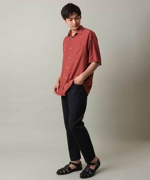 a.v.v（アーヴェヴェ）の「【接触冷感】とろみセミワイドシルエットシャツ（シャツ/ブラウス・メンズ・ネイビー/ピンク・46/48/50）」の6枚目の写真