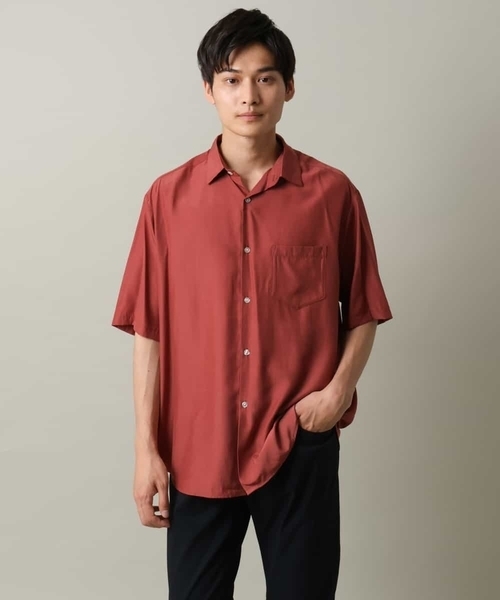 a.v.v（アーヴェヴェ）の「【接触冷感】とろみセミワイドシルエットシャツ（シャツ/ブラウス・メンズ・ネイビー/ピンク・46/48/50）」の10枚目の写真