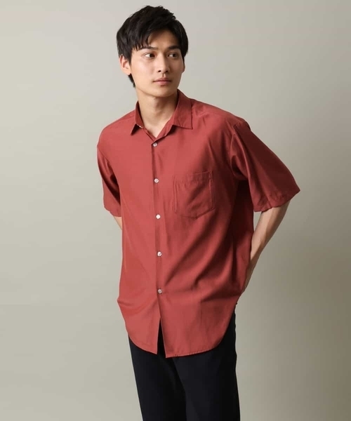 a.v.v（アーヴェヴェ）の「【接触冷感】とろみセミワイドシルエットシャツ（シャツ/ブラウス・メンズ・ネイビー/ピンク・46/48/50）」の11枚目の写真